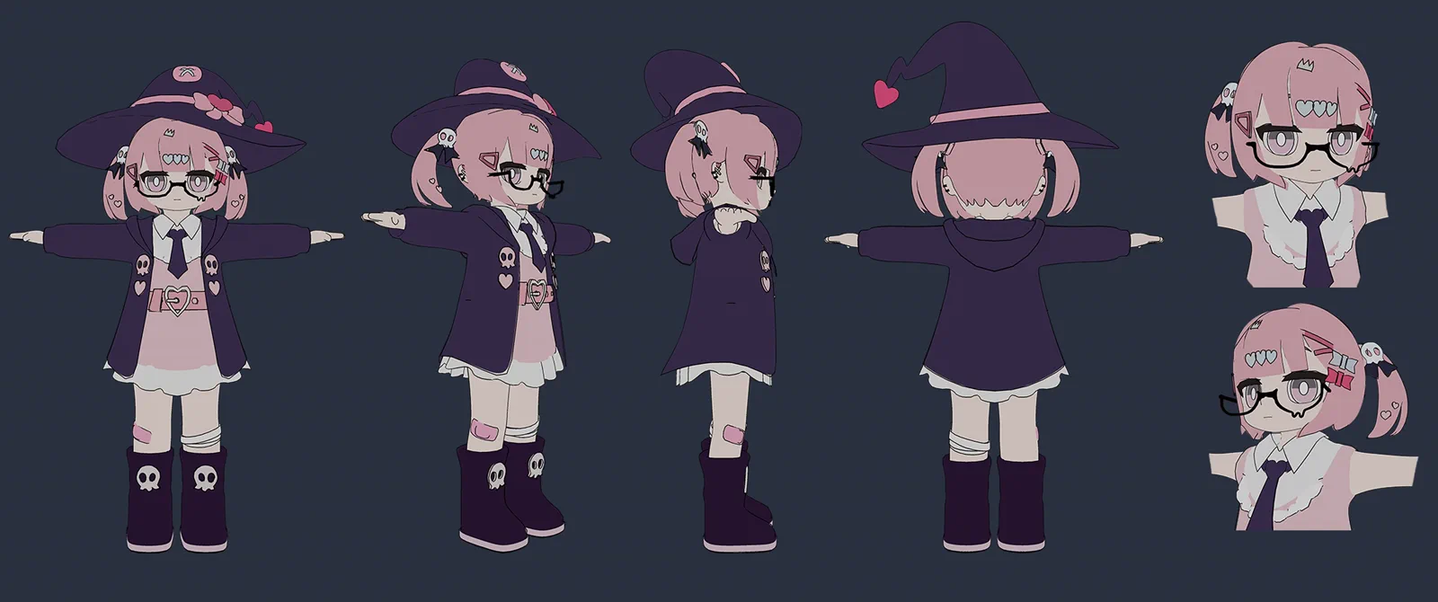 魔法少女角色模型多角度展示